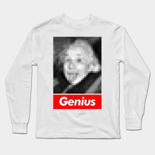 Einstein   Genius Pixelart Design Long Sleeve T-Shirt